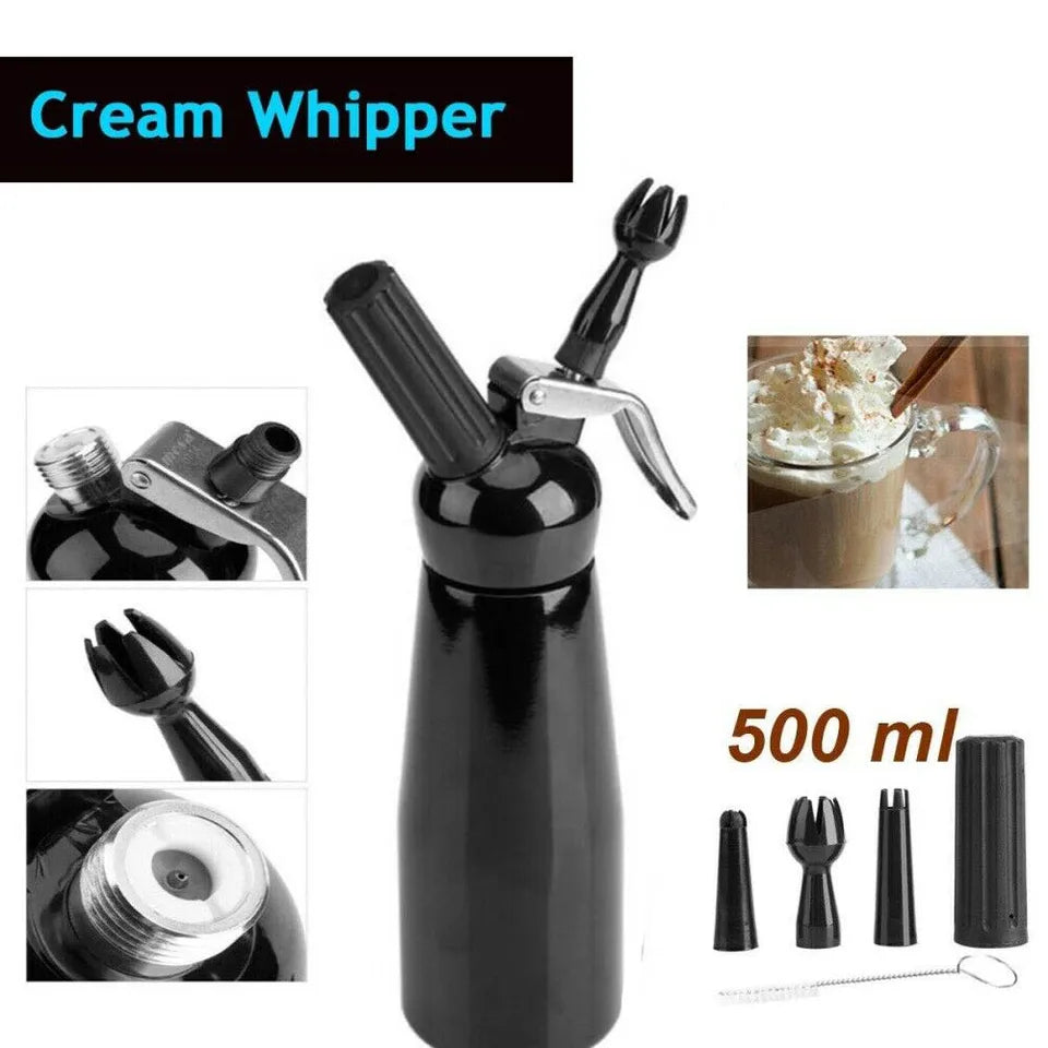 Professional Aluminum Cream Foamer Cream Whipper Butter Dispenser Coffee Dessert Cake DIY Bake Tools 500ml