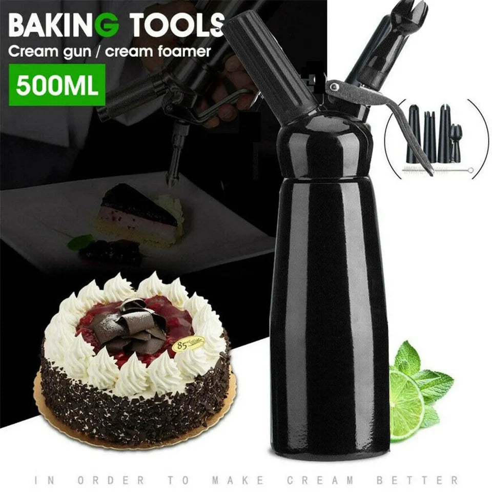 Professional Aluminum Cream Foamer Cream Whipper Butter Dispenser Coffee Dessert Cake DIY Bake Tools 500ml