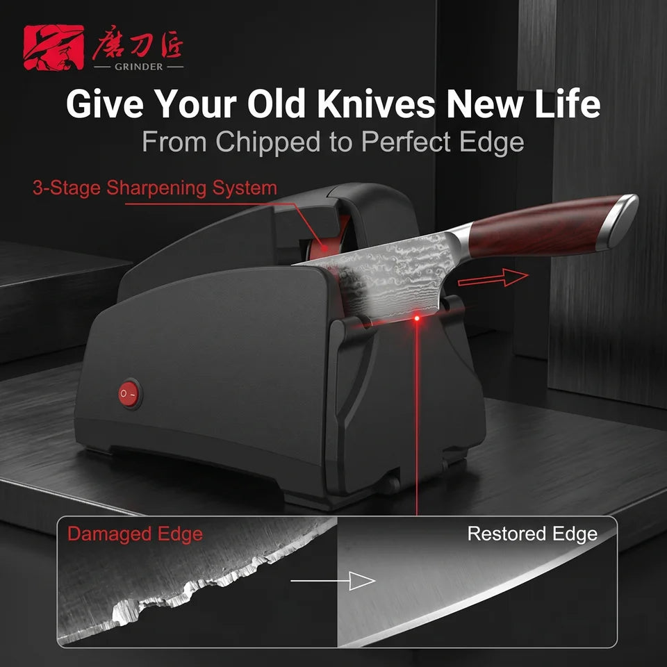 Home Use Electric Belt Sharpener, 4 Grits 120-1000#, Sanding Belt Knife Sharpening Tool for Kitchen