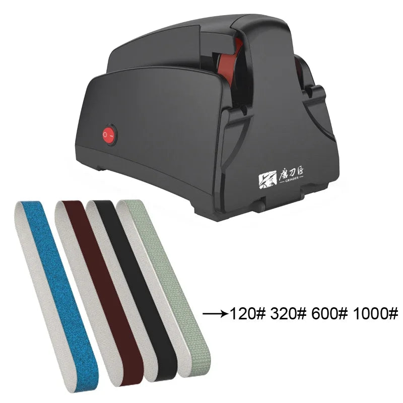 Home Use Electric Belt Sharpener, 4 Grits 120-1000#, Sanding Belt Knife Sharpening Tool for Kitchen
