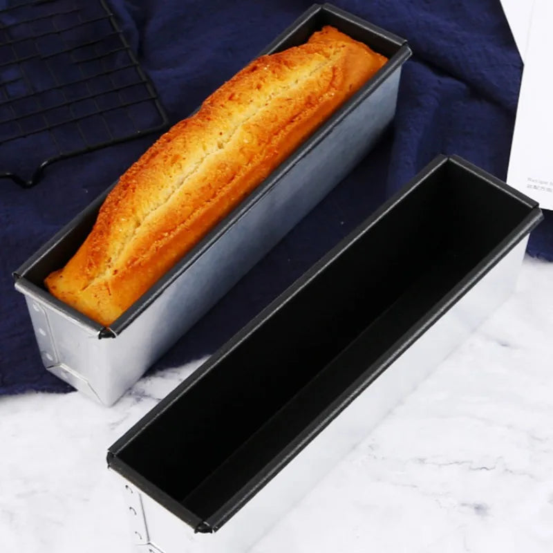 Japanese Retro Long Aluminized Steel Toast Bread Box Baking Mold Pound Cake Pastry Molds Kitchen Bakery Accessories